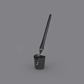 Smart Machine with Long Black Rod and Base on Gray Background 3d model