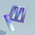 Perfume Cosmetics Gift Box Set With Gradient Purple Blue Cylindrical Bottles And White Display Packaging