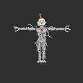 Spooky Skeleton Game Movie Character With Outstretched Arms Red Heart And Green Orange Hat