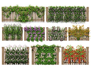 Modern Vine Rose Climbing Vine Plant Green Plant Wall Flower Wall Vine Shrub Vertical Greening 3d model