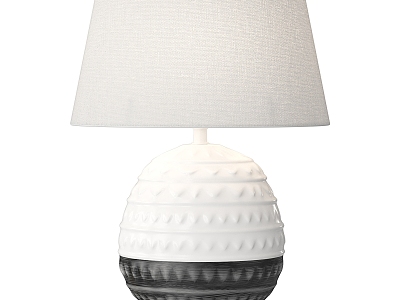 Black and White Ceramic Fabric Lampshade Table Lamp Bedroom Table Lamp 3d model