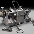 Industrial Mechanical Winch With Metal Structure Chains Rope Reels And Hooks