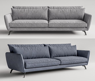 Modern double sofa multiplayer sofa 3d model