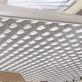 Modern Ceiling Design With Geometric Diamond Patterns And Integrated Lighting 3d model