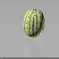Fresh Yellow And Purple Striped Round Watermelon With Vibrant Exterior And Smooth Texture