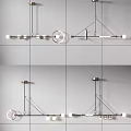 Modern Pendant Lights With Various Designs Metallic Frames Round And Linear Shapes 3d model