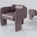 Modern Leather Single Sofa Interior With Sleek Design Curved Armrests And Unique Legs 3d model