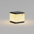 Square Solar Outdoor Light with Modern Design Textured White Shade and Black Frame