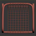 Red Metal Wire Chair With Modern Curved Frame And Mesh Seat Backrest