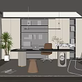 Home Study Desk Bookcase Ornaments Vase Book Single Chair Stool Decorative Cabinet Computer Wardrobe 3d model