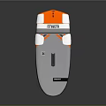 Gray And Orange NAISH Surfboard Featuring Brand Logo And Carbon Fiber Edge Design