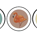 Nordic Round Frame Painting Round Decorative Painting Hanging Painting 3d model