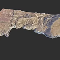 Detailed Micro Terrain Model Displaying Mountain Ranges Valleys and Landform Details 3d model