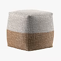 Woven Two Tone Light Gray And Brown Ottoman With Textured Design