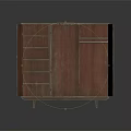Wooden Entryway Side Cabinet with Multiple Shelves Clothes Rod Simple Design and Slim Legs
