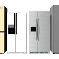 Modern Refrigerators With Assorted Gold White Silver Colors And Sleek Designs