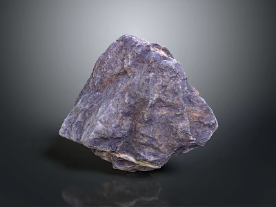 Natural Purple Stone With Rough Texture For Decorative Display And Design Projects 3d model