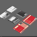 Creative Diverse Books And Magazines With White Black Red Covers And Graphic Typographic Designs