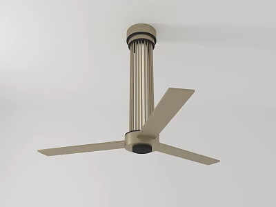 Ceiling Air Conditioner Fan with Modern Metal Blades and Cylindrical Design for Home Cooling 3d model