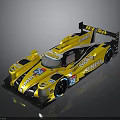 Yellow Racing Car With Streamlined Design Sponsor Logos Number 29 And Shiny Exterior