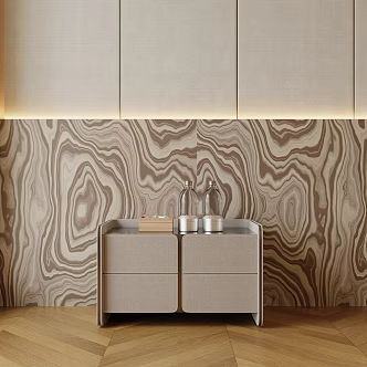 Modern Bedside Cabinet Ornaments Side Accessories 3d model