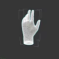 Detailed Realistic Flesh Colored Human Hand Model Isolated on Black Background
