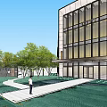Modern Residential Complex With High rise Low rise Buildings Landscaped Gardens And Central Plaza