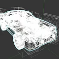 Rugged Off Road Car With Exposed Engine And Large Worn Tires