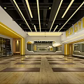Red Gym Fitness Studio With Spacious Interior Wooden Flooring Yoga Mats And Mirror Walls