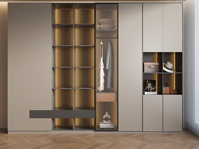 Wardrobe Cloakroom Glass Cabinet Wine Cabinet Decorative Cabinet 3d model