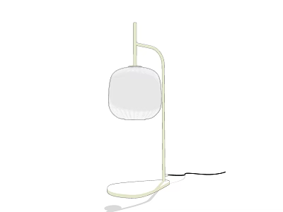 Modern Minimalist Table Lamp With Curved Stand And Round Lampshade For Home Decor 3d model