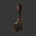 Black Knee High Boots With Lace Up Design And Platform Sole For Daily Use