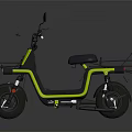 Yellow and Black Electric Scooter with Front Rack Rear Carrier Modern Design and Black Seat