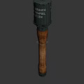 Military Hand Grenade Weapon With Metal Casing And Wooden Handle Design
