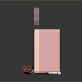 Pink Wrapped Candies in Open Pink Refrigerator with Black Cat Face Design and Falling Candy