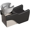 Professional Salon Shampoo Chair With White Wash Basin And Black Seat