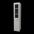 Modern White Tall Cabinet With Glass Door Storage And Drawer Design For Home