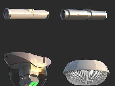Fire Safety Equipment For Home And Commercial Use Including Extinguishers Alarms Sprinklers And Lights 3d model