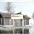 New Chinese Style Post Station Public Building Visitor Center Building Exhibition Hall Small Public Building Cafe Building Post Station Building 3d model