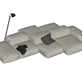 Modern Multiplayer Sofa Module Sofa Back-to-Back Sofa 3d model