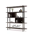 Modern Bookcase With Multiple Shelves For Books And Decorative Storage Items 3d model