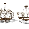 Modern Branch Design Chandeliers With Golden Frame And Small Light Accents