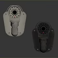 Security Cameras Outdoor Mounted With Brackets And Red Indicator Lights