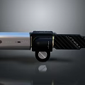 Sleek Modern Electronic Appliance with Silver Black Finish and Rotary Base Handle