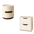 Modern Cream Style Bedside Table Children's Room Bedside Table Round Bedside Table Round Bedside Table Round Bedside Table 3d model