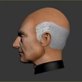 Decorative Bald Male Head Model With Gray Background And Black Base