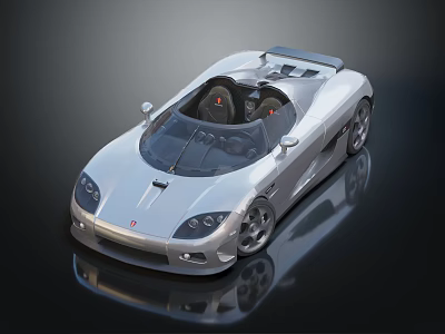 Silver Convertible Sports Car With Two Seater Sleek Design And Modern Exterior 3d model