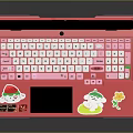 Pink Electronic Laptop With Anime Girl Wallpaper And Cute Keyboard Stickers