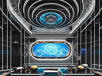 Luxurious KTV Interior With Modern Lighting And Digital Screen Design 3d model