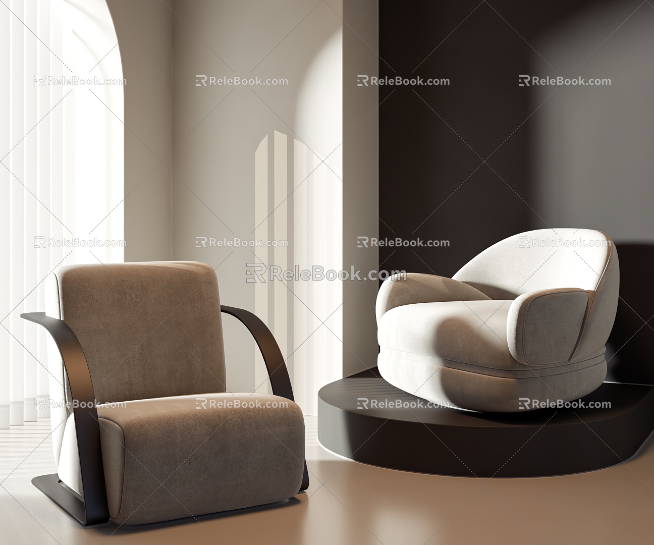 Modern Single Sofa Leisure Chair 3d model